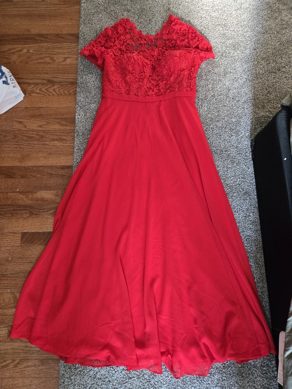 JJs House Red Lace Bodice Maxi Gown